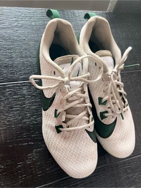 Nike White and green football cleats
